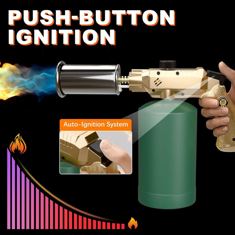 TAUSOM Propane Torch Gun, Powerful BBQ and Cooking Torch with Automatic Ignition, Handheld Kitchen Torch, Blow Torch Ideal for Searing Steaks, Welding and Festive Gifting - Image 4